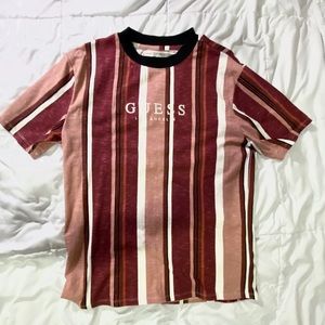 Red vertical stripe Guess shirt